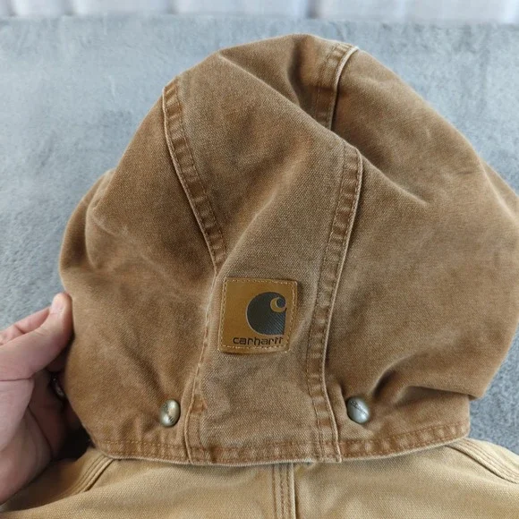 Vintage Y2K Carhartt Jacket Mens XL Brown Duck Quilt C03 Arctic Coat Grunge Fade - Picture 7 of 16